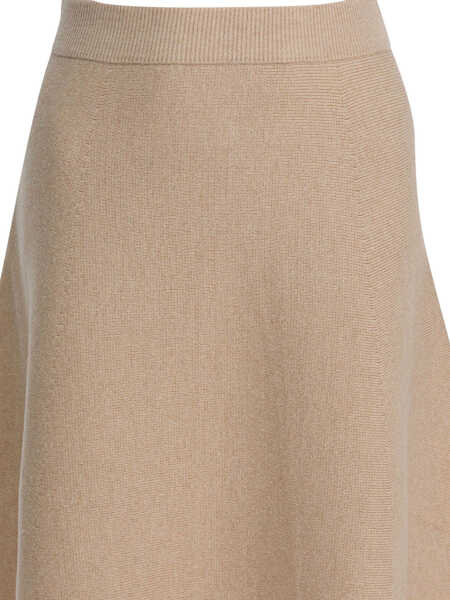 Fuste casual Max Mara Wool and cashmere flared skirt Beige Femei (BM 19291572) 3
