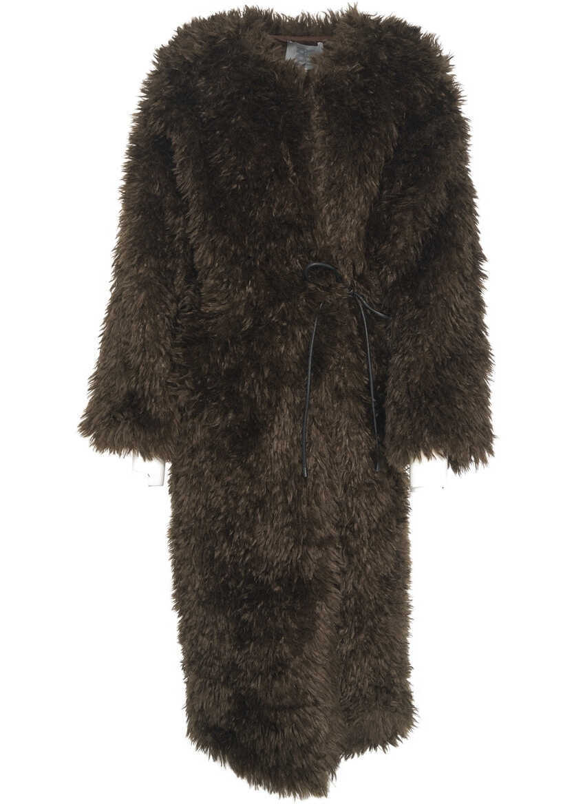 Paltoane Second Female Faux fur coat Ophie Brown Femei (BM 19291988) 2