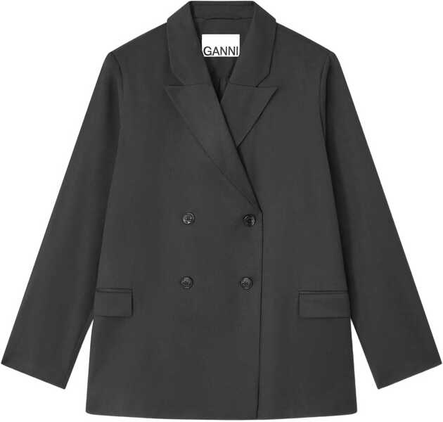 Sacouri office Ganni Double-Breasted Wool Jacket BLACK Femei (BM 19292021) 1