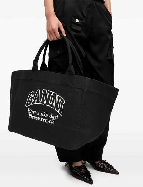 Genti de mana Ganni Oversized Tote Bag GREY Femei (BM 19292036) 2