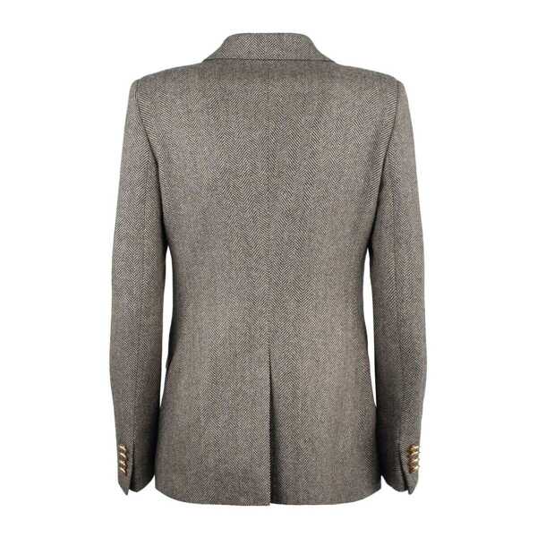 Sacouri Tagliatore Tagliatore Single-Breasted Wool Herringbone Blazer GRAY Femei (BM 19292949) 2