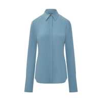 Camasi Sportmax Sportmax Light Blue Silk Shirt Femei