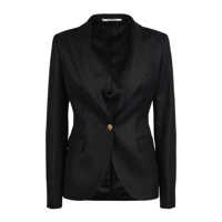Sacouri Tagliatore Black Single-Breasted Blazer In Virgin Wool Femei