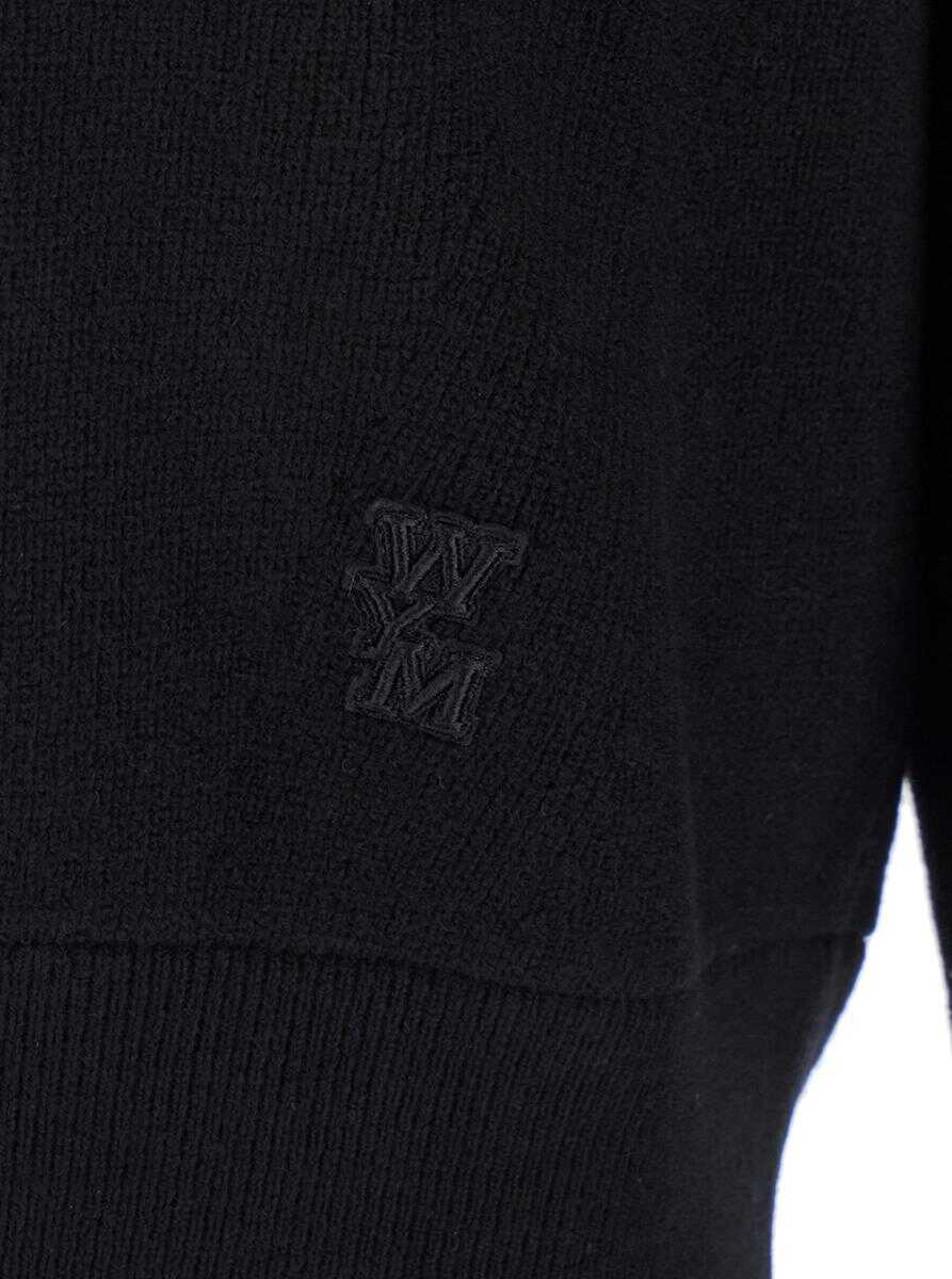 Pulovere WOOYOUNGMI Black Sweater With Logo Patch On The Front And Logo Lettering On The Rear In Wool Blend Man Black Barbati (BM 19294236) 3