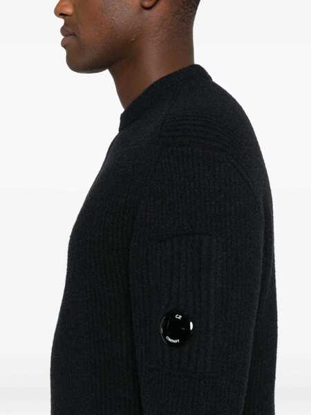 Pulovere C.P. Company C.P. Company Wool Blend Ribbed Crewneck Sweater Black Barbati (BM 19294398) 5