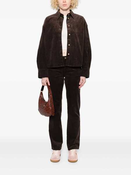 Camasi 7 For All Mankind NINA CROPPED SHIRT Corduroy Coffee Bean Brown Femei (BM 19294656) 2