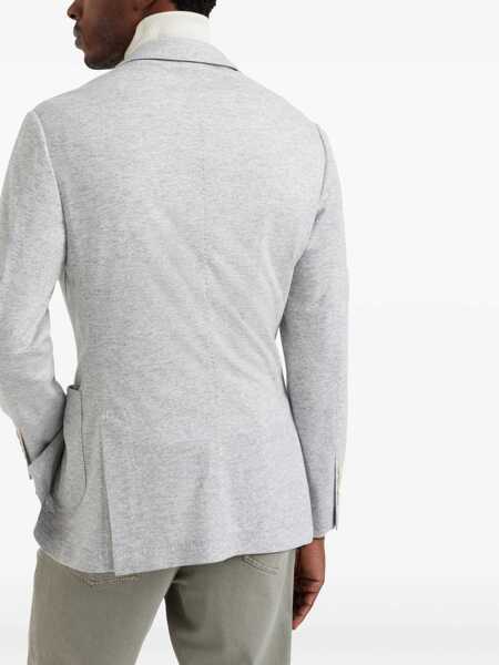 Geci Brunello Cucinelli Brunello Cucinelli Single-Breasted Cashmere Blazer GRAY Barbati (BM 19294677) 4