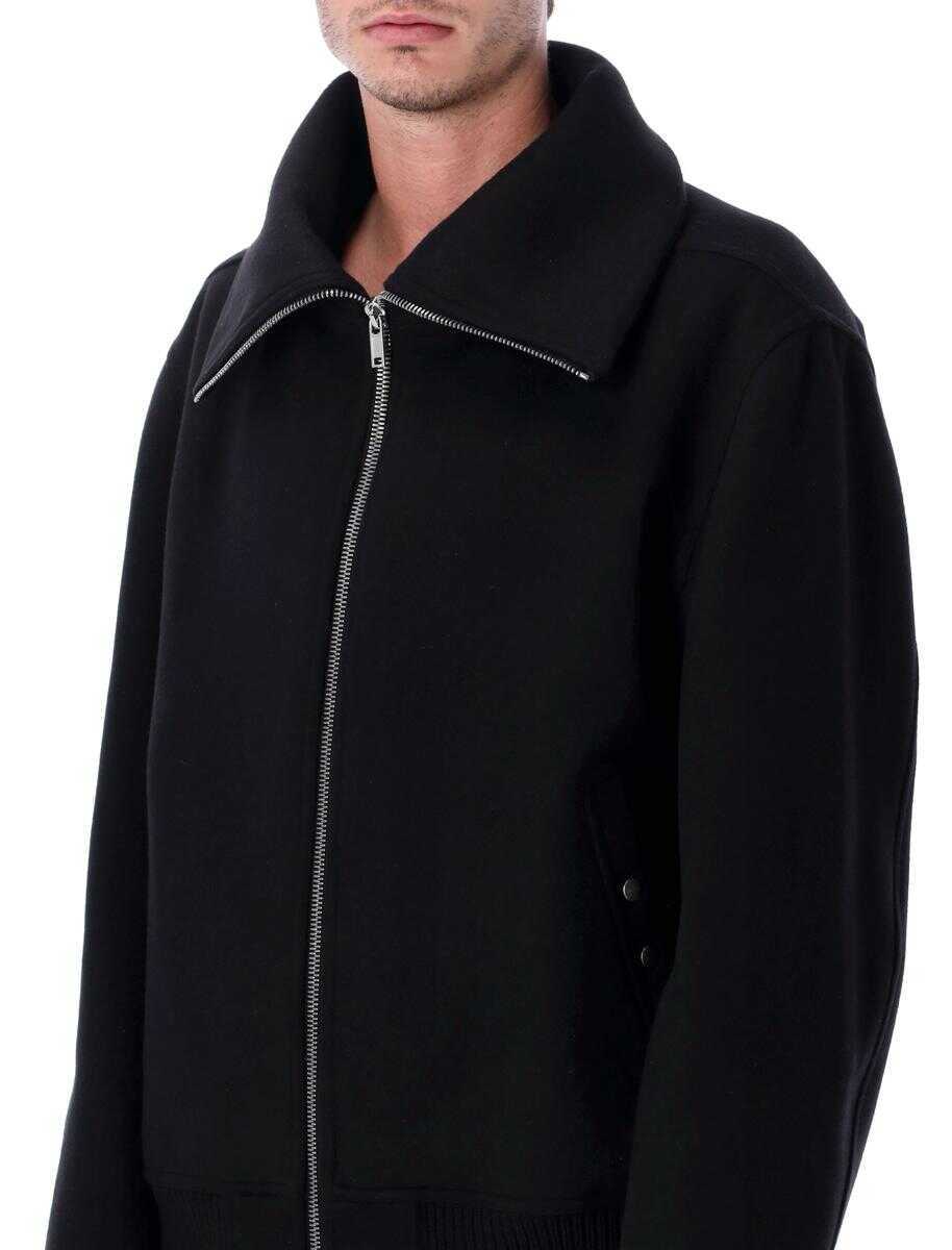 Paltoane Rick Owens Rick Owens Blixia Short Coat Black With Dracu Collar Black Barbati (BM 19294920) 3