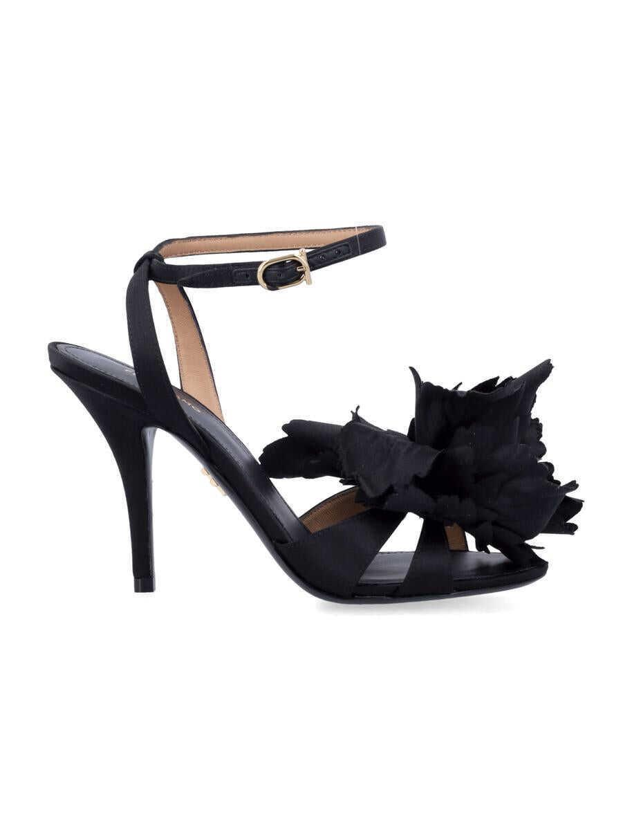 Pantofi cu toc Salvatore Ferragamo Salvatore Ferragamo Satin Flower Sandal Black Femei (BM 19295361) 1