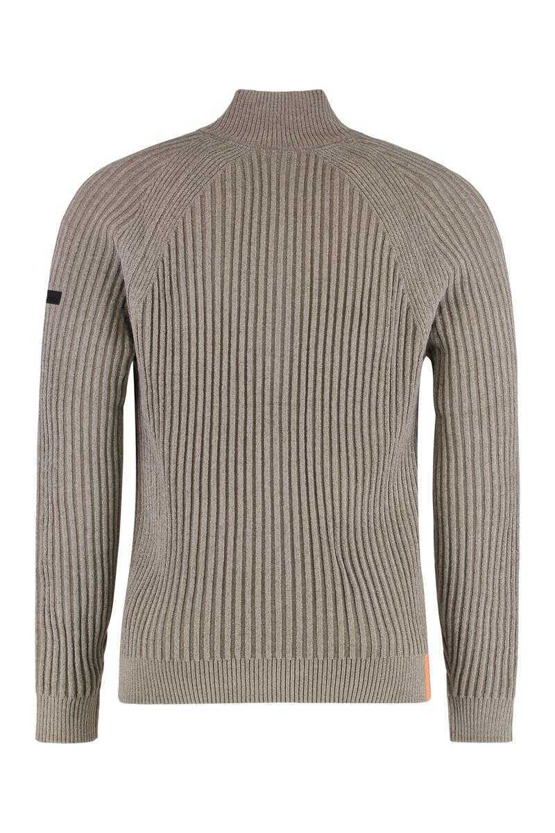 Pulovere Rrd RRD Sweater With Zip Velvet Rave In Ribbed Fabric Beige Barbati (BM 19295676) 2
