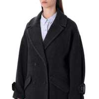 Paltoane Sessun Dama - Paltoane Sessun Sessn Mia Recycled Wool Double-Breasted Coat In Grey CARBONELLA GREY Femei (BM 19295736) - B-mall.ro