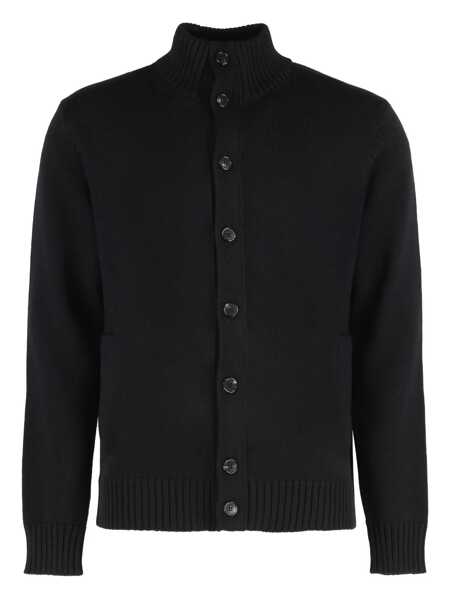 Cardigane Slowear Slowear Cardigan In Virgin Wool Black Barbati (BM 19296696) 1