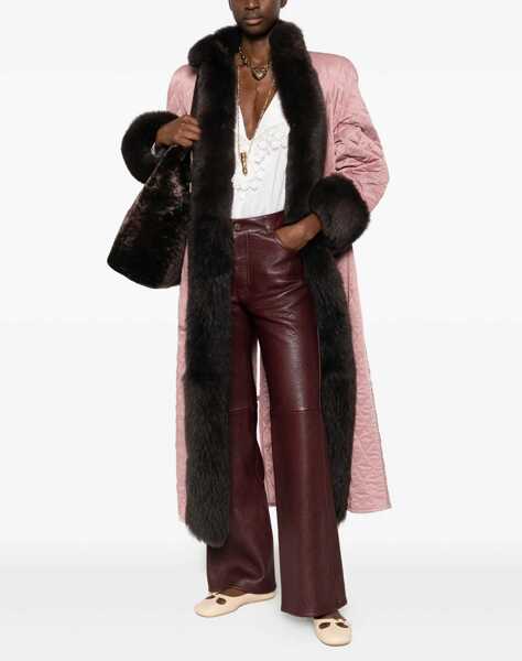 Pantaloni casual Chloe Flared lambskin leather trousers FULL VIOLINE Femei (BM 19298177) 2