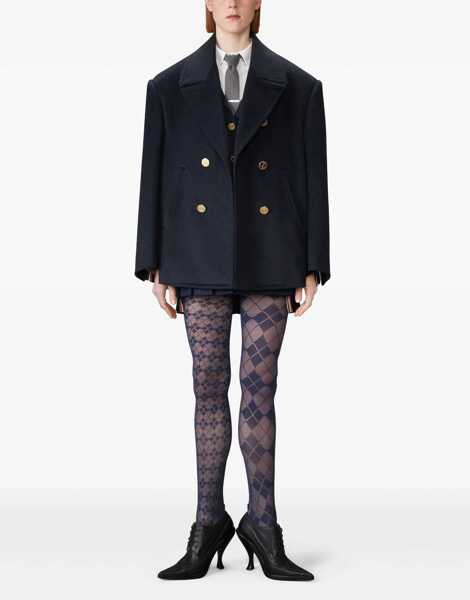 Sacouri Thom Browne Double-breasted Jacket NAVY Femei (BM 19298201) 2