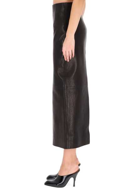 Fuste casual Khaite Leather Loxley Skirt BLACK Femei (BM 19298288) 3