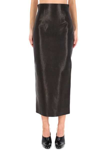 Fuste casual Khaite Leather Loxley Skirt BLACK Femei (BM 19298288) 1