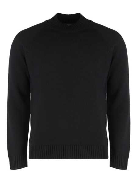 Pulovere Slowear Slowear Sweater With Crew Neck In Virgin Wool Black Barbati (BM 19302522) 1