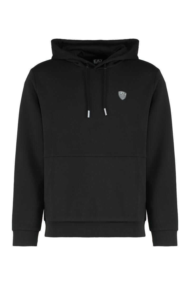 Bluze de trening EA7 Ea7 Emporio Armani Technical Fabric Hoodie Black Barbati (BM 19302684) 1