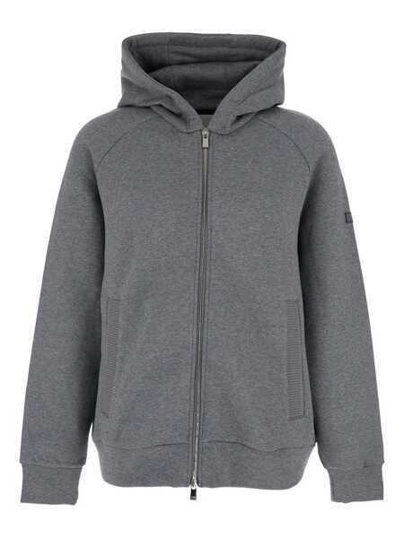 Pulovere TATRAS Baccaro Grey Sweatshirt With Hood And Logo Patch On The Sleeve In Cotton Man GREY Barbati (BM 19302690) 1
