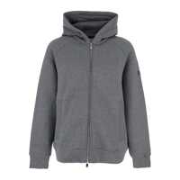Pulovere 'Baccaro' Grey Sweatshirt With Hood And Logo Patch On The Sleeve In Cotton Man Barbati