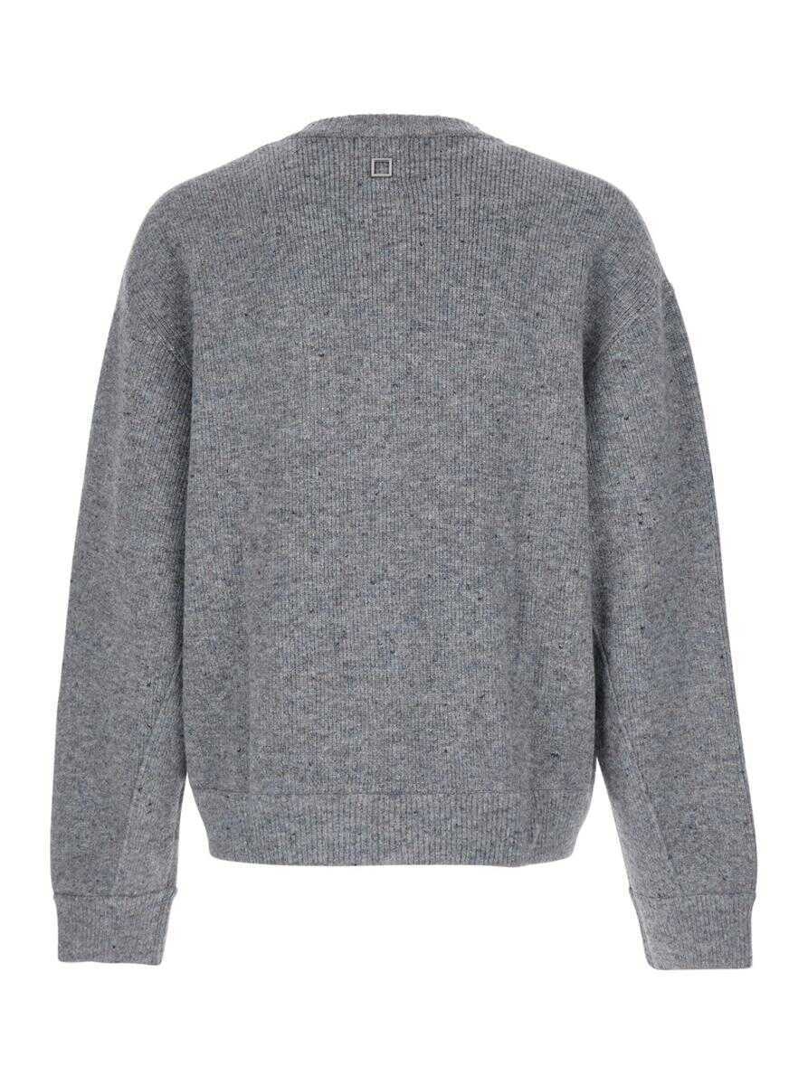 Cardigane WOOYOUNGMI Grey Crewneck Cardigan With Logo Detail On The Rear In Wool Blend Man GREY Barbati (BM 19302720) 2