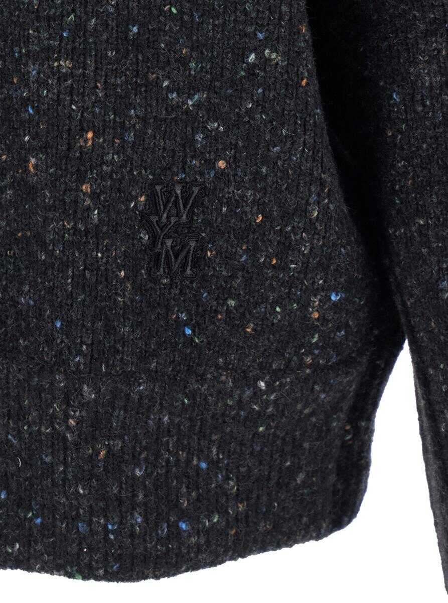 Cardigane WOOYOUNGMI Grey Crewneck Cardigan With Logo Detail On The Rear In Wool Blend Man GREY Barbati (BM 19302810) 3