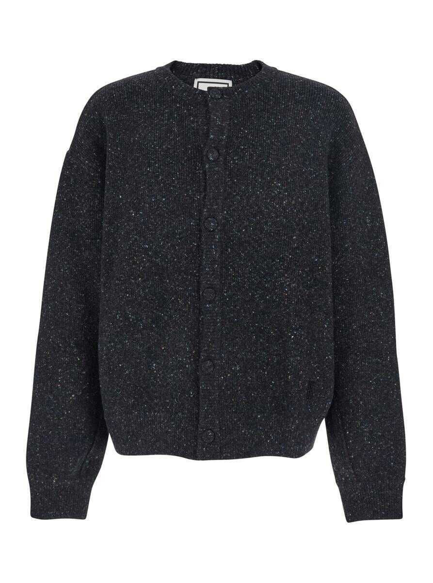 Cardigane WOOYOUNGMI Grey Crewneck Cardigan With Logo Detail On The Rear In Wool Blend Man GREY Barbati (BM 19302810) 1