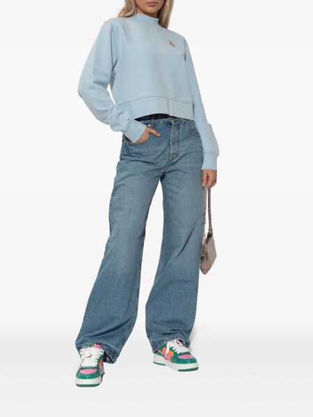 Pulovere Palm Angels Palm Angels Palm Angels Blue Sweatshirt With Embroidered Bear BLUE Femei (BM 19303128) 2