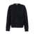 WOOYOUNGMI Black Crewneck Cardigan With Logo Patch On The Rear And Ribbed Trims In Wool Blend Man Black