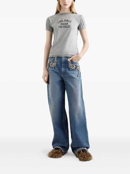 Tricouri Dolce & Gabbana Dolce & Gabbana T-Shirt In Jersey With Print GREY Femei (BM 19303560) 2