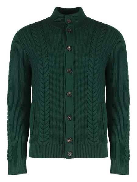Cardigane Slowear Slowear Cardigan In Virgin Wool GREEN Barbati (BM 19303809) 1