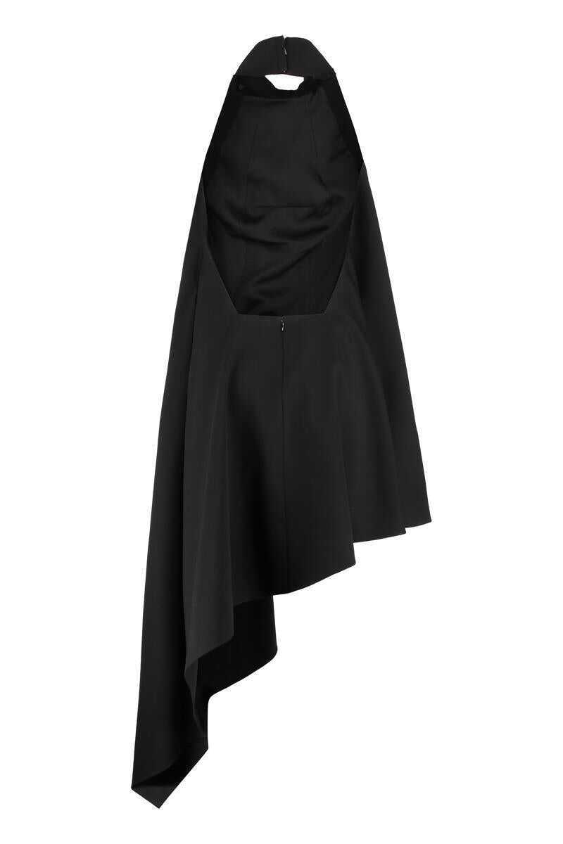 Rochii Givenchy Givenchy Asymmetrical Draped Dress In Wool Black Femei (BM 19304010) 2