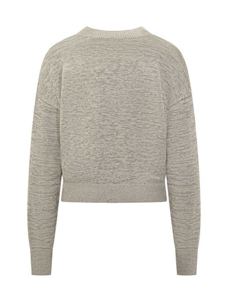 Pulovere Isabel Marant Isabel Marant Isabel Marant toile Gray Sweater With Embroidered Logo GREY Femei (BM 19304124) 3