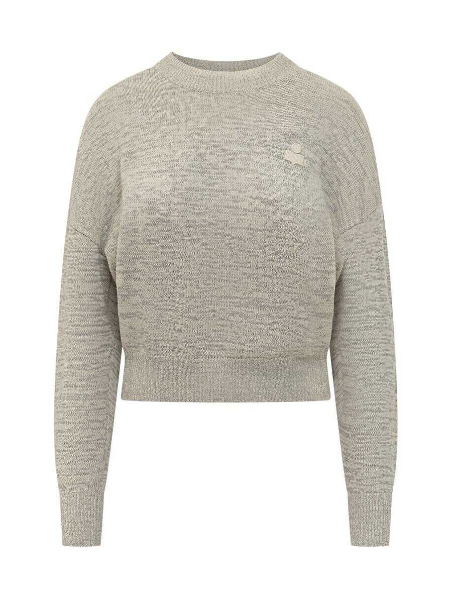 Pulovere Isabel Marant Isabel Marant Isabel Marant toile Gray Sweater With Embroidered Logo GREY Femei (BM 19304124) 1