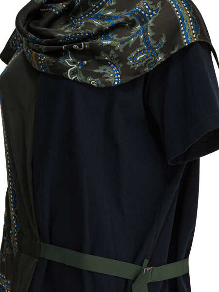 Tricouri Sacai Cotton t-shirt with paisley print Blue Femei (BM 19304709) 4