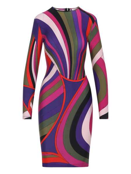 Rochii elegante PUCCI Iride print midi dress Purple Femei (BM 19304733) 1