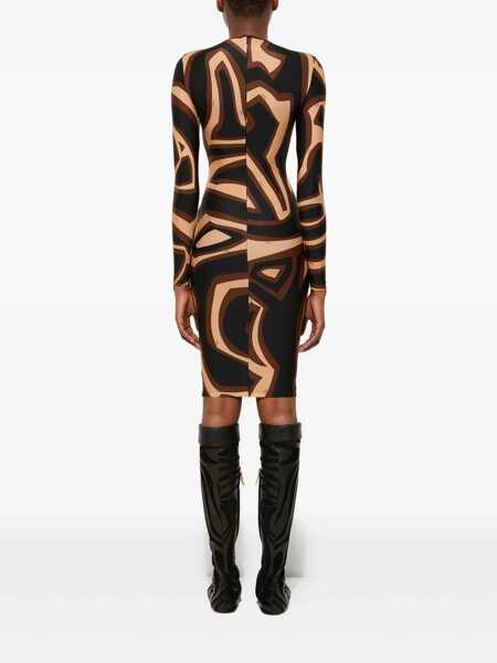 Rochii elegante PUCCI Midi dress with Labirinto print Black Femei (BM 19304745) 4