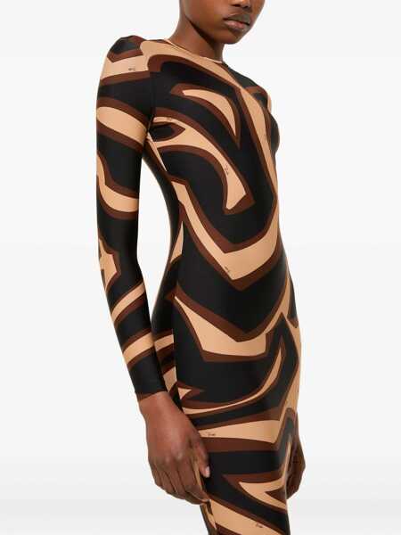 Rochii elegante PUCCI Midi dress with Labirinto print Black Femei (BM 19304745) 5