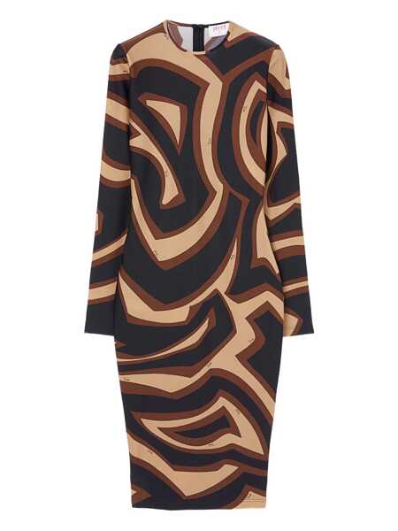 Rochii elegante PUCCI Midi dress with Labirinto print Black Femei (BM 19304745) 1