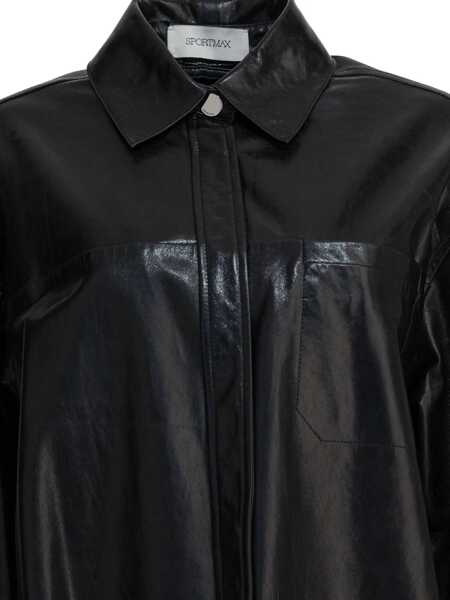 Camasi office Max Mara Leather shirt Black Femei (BM 19304748) 4