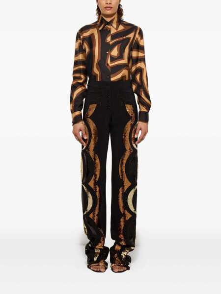 Camasi office PUCCI Silk shirt with Labirinto print Black Femei (BM 19304754) 2