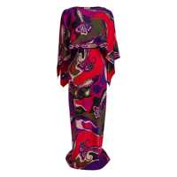 Rochii elegante Orchidee print silk long dress Femei