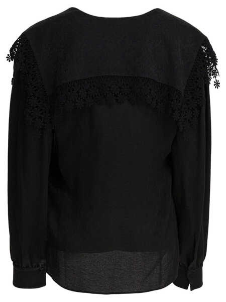 Bluze Chloe Blouse with lace collar Black Femei (BM 19304775) 2