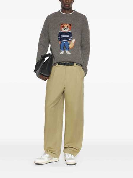 Pulovere MAISON KITSUN Wool sweater with Dressed Fox Grey Barbati (BM 19304781) 2