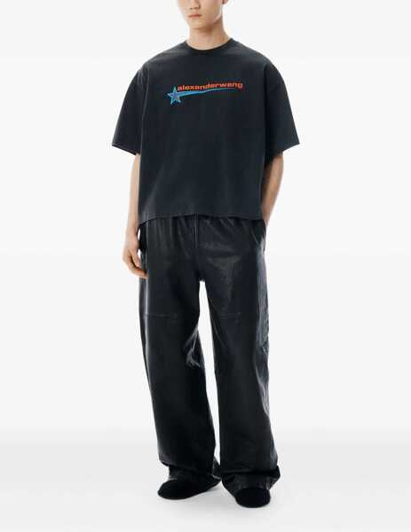 Tricouri Alexander Wang T-Shirt With Logo BLACK Femei (BM 19304807) 2