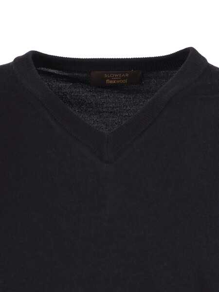 Pulovere SLOWEAR ZANONE V NECK SWEATER Blue Barbati (BM 19304844) 3