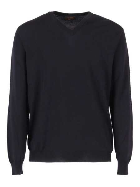 Pulovere SLOWEAR ZANONE V NECK SWEATER Blue Barbati (BM 19304844) 1