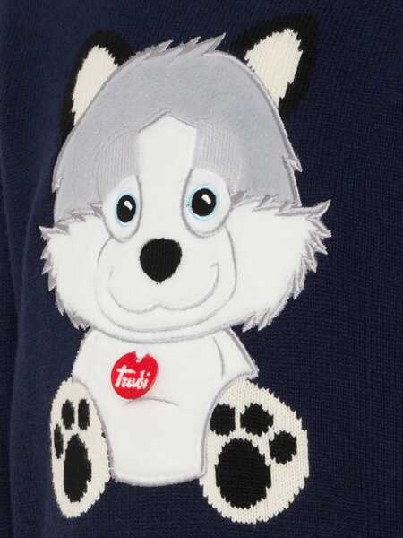 Pulovere casual Mc2 Saint Barth DOUGLAS-TRUDI WOLF 61 PATCH Blue Fete (BM 19305084) 3