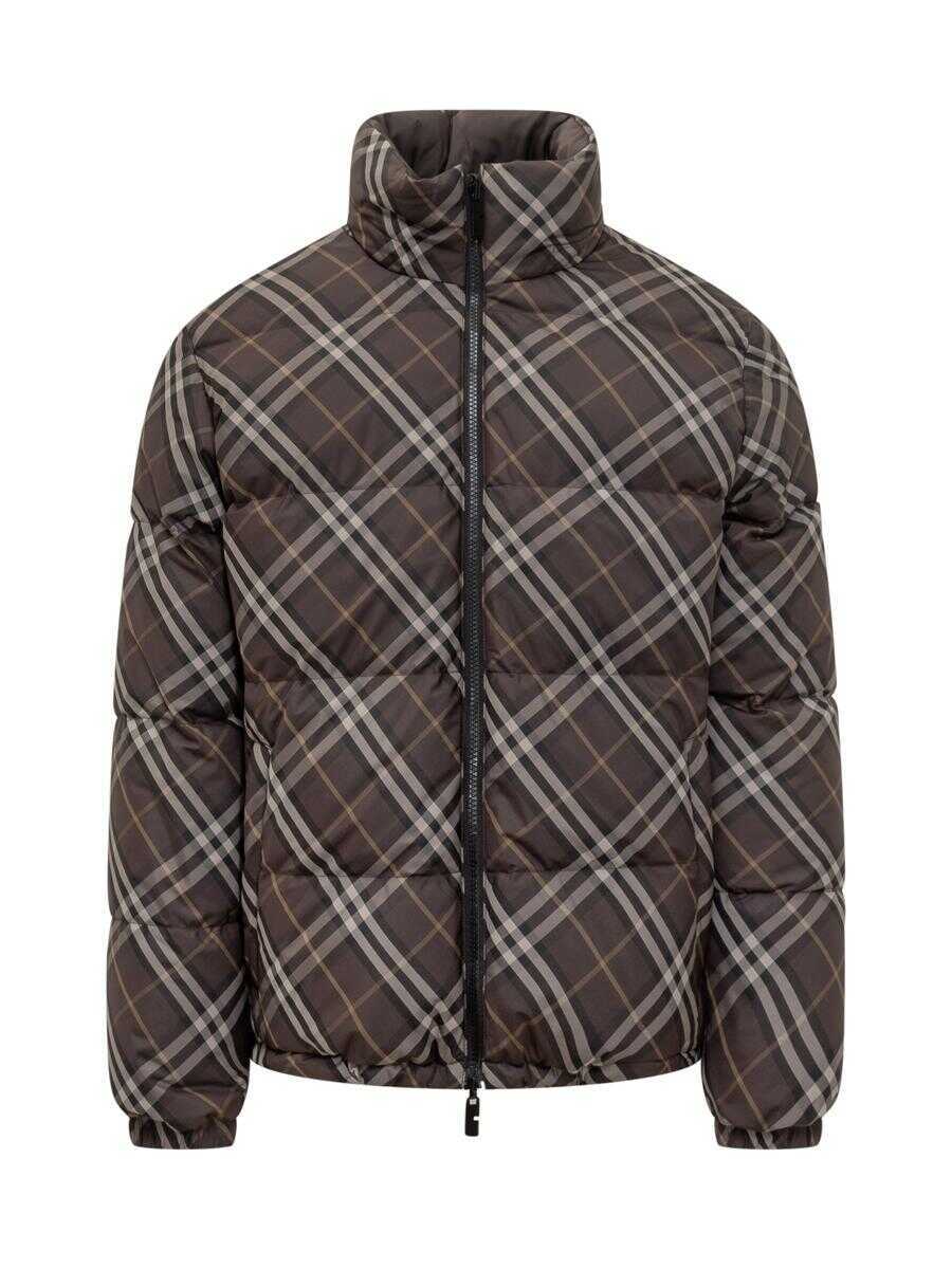 Geci de iarna Burberry Burberry Burberry Snowdon Reversible Down Jacket Check Brown Black Barbati (BM 19305201) 1
