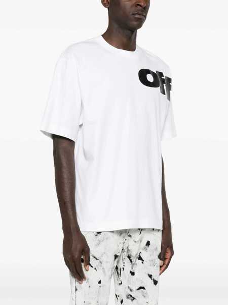 Tricouri Off-White Crew Neck Shared Logo Cotton T-Shirt With Print White Barbati (BM 19305326) 3